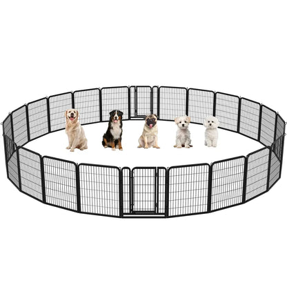 Metal Dog Playpen, 6/8/12/16 Panels, Indoor/Outdoor Pet Exercise Barrier, 24/32/40/47 inch.