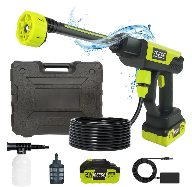 Cordless Pressure Washer with Single-Port Charger, Portable Washer for Car, Home & Garden Use