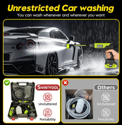Cordless Pressure Washer with Single-Port Charger, Portable Washer for Car, Home & Garden Use