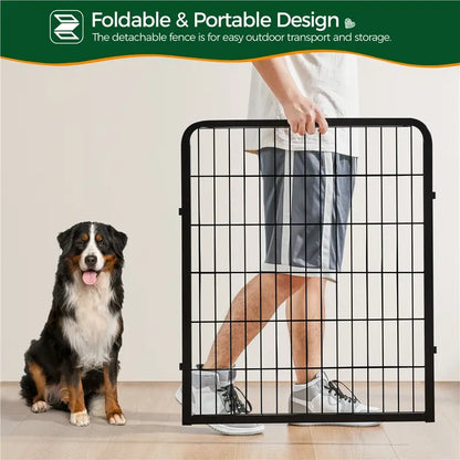 Metal Dog Playpen, 6/8/12/16 Panels, Indoor/Outdoor Pet Exercise Barrier, 24/32/40/47 inch.