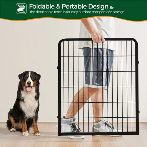 Metal Dog Playpen, 6/8/12/16 Panels, Indoor/Outdoor Pet Exercise Barrier, 24/32/40/47 inch.