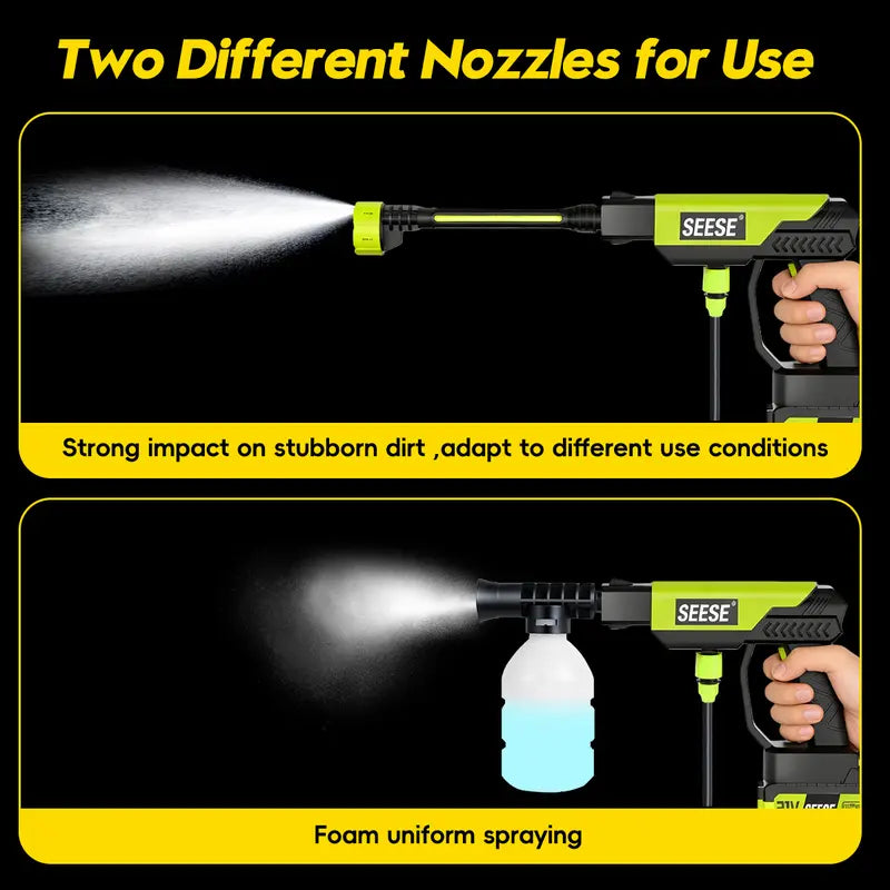 Cordless Pressure Washer with Single-Port Charger, Portable Washer for Car, Home & Garden Use