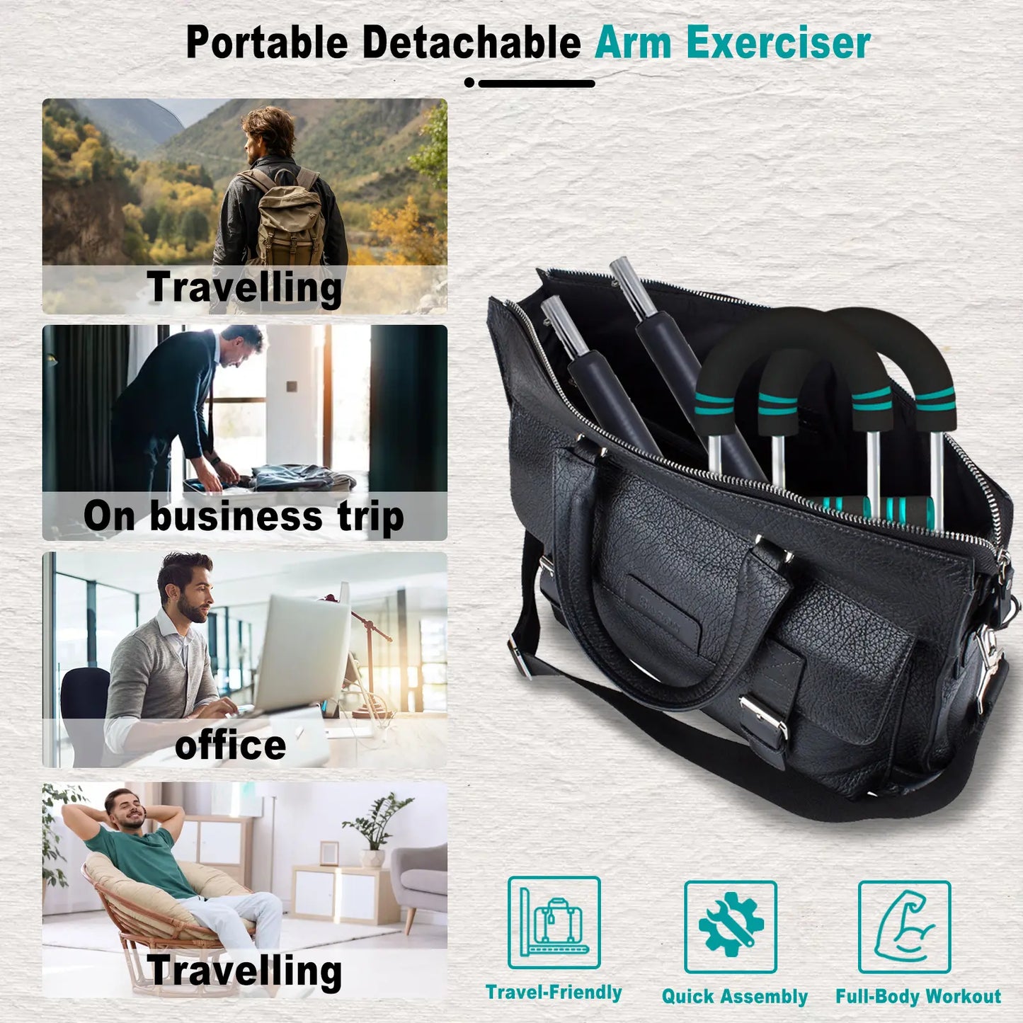 HOTWAVE Arm Trainer, Adjustable Chest Workout Equipment, Arm Trainer for Men, Chest Trainer for Men, Shoulder Muscle Training, Portable Spring Resistance Home Fitness Equipment