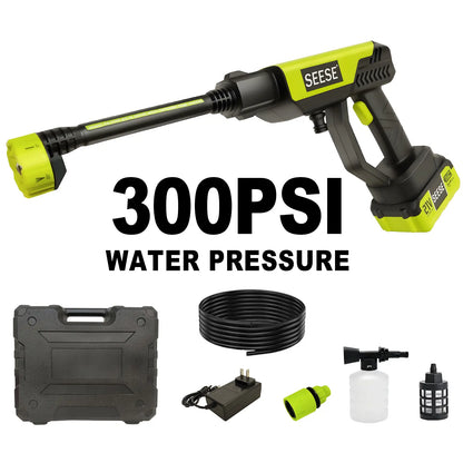 Cordless Pressure Washer with Single-Port Charger, Portable Washer for Car, Home & Garden Use