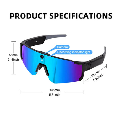 2K Smart Sports Sunglasses with Camera, Bluetooth Audio & AI Assistant